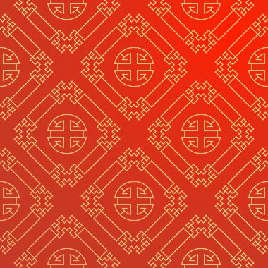 Geleneksel Çin deseni, dikişsiz vektör arka plan