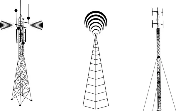 Realistische Satellietantenne Onderzoek Antenne — Stockvector