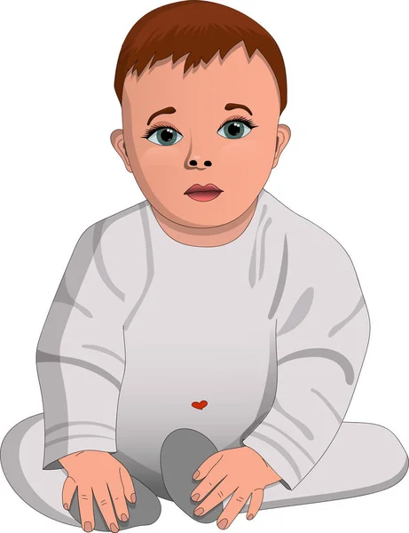 Baby Baby Clothes Baby Sitting — Stock Vector