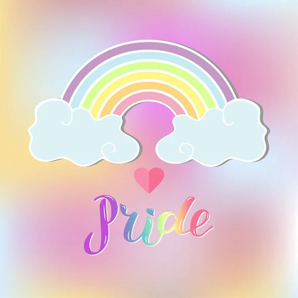 Ilustración Vectorial Con Rainbow Pride Orgullo Texto Escrito Mano Está — Vector de stock