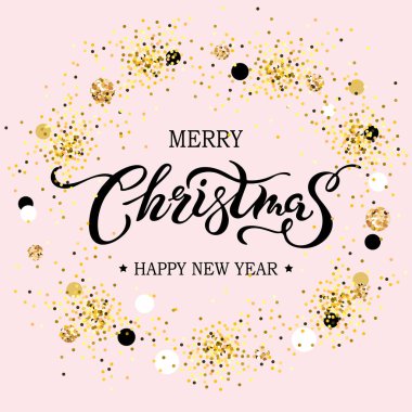 Neşeli Noel elle çizilmiş yazı arka plan üzerinde izole. Mutlu tatil tebrik kartı, kartpostal sebebi, rozet, web, davet, poster için kaligrafi tasarım. Tipografi kış tatilleri için