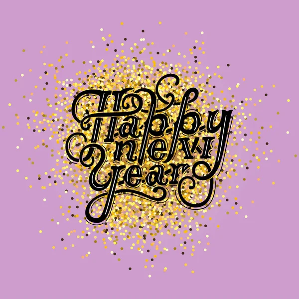 Feliz Año Nuevo Dibujado Mano Letras Aisladas Fondo Diseño Para — Vector de stock