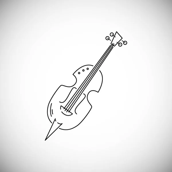 Contrabass Icon Isolated White Background Vector Illustration — Stock Vector