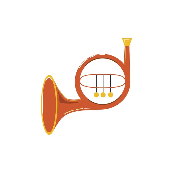 French Horn Icon Isolated White Background Flat Style Vector Illustration — Stock Vector