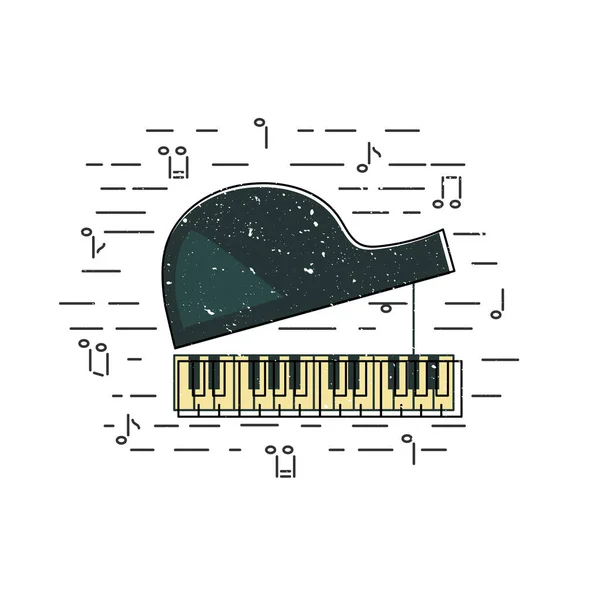 Piano Icon Isolated Background Flat Style Vector Illustration — Stock Vector