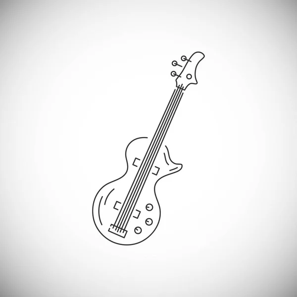 Піктограма Бас Гітари Ізольована Фоні Стиль Лінії Векторні Ілюстрації — стоковий вектор