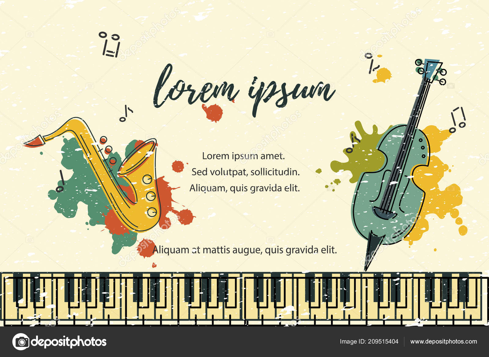 template music festival jazz party invitation greeting card concert