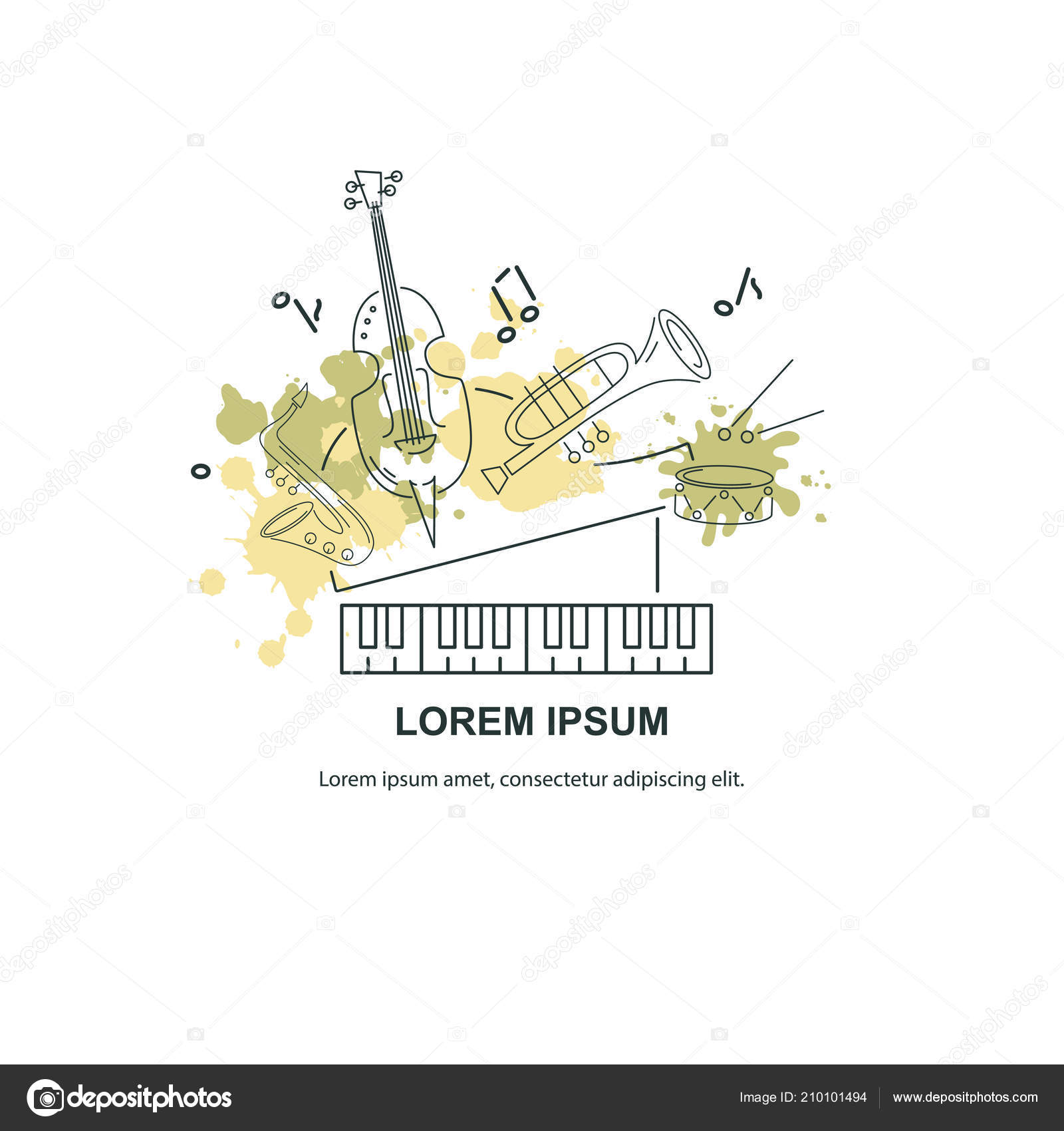 vector illustration banner design template musical instruments musical template