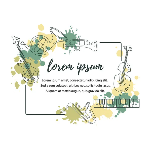 Modèle Pour Festival Musique Fête Jazz Invitation Carte Vœux Affiche — Image vectorielle