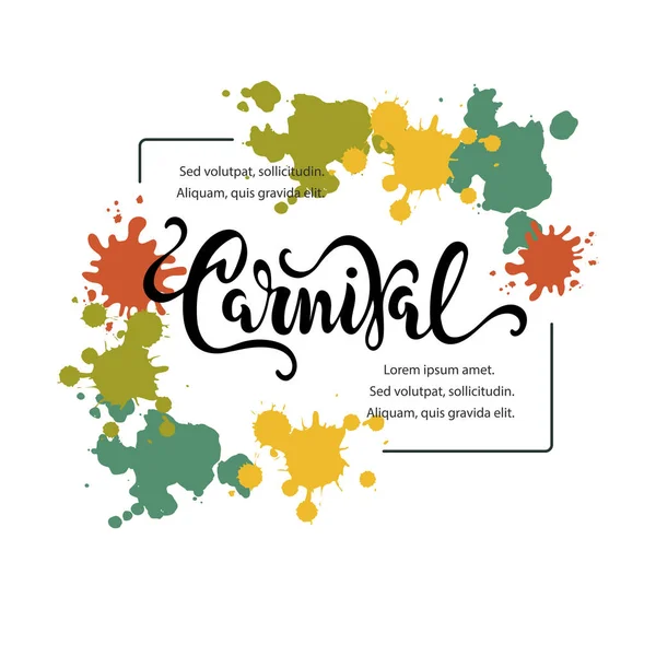 Texto Carnaval Como Logotipo Crachá Patch Ícone Isolado Fundo Colorido — Vetor de Stock