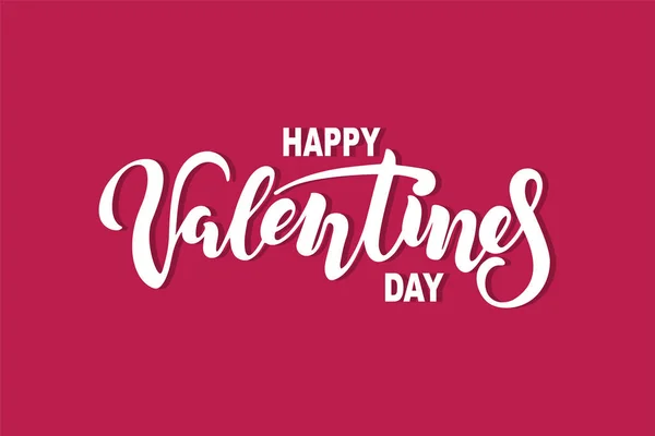Feliz San Valentín Texto Aislado Fondo Letras Manuscritas San Valentín — Vector de stock