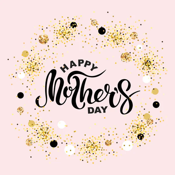 Happy Mother Day Isolated Pink Background Handwritten Lettering Mother Day — Stock Vector