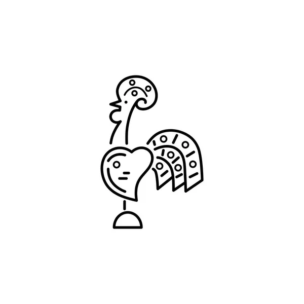 Design Del Logo Del Gallo Illustrazione Vettoriale Stile Linea Gallo — Vettoriale Stock