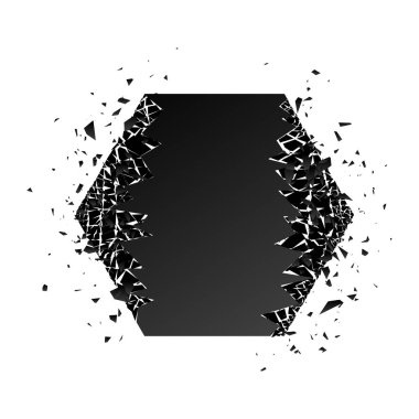 Enkaz beyaz arka plan üzerinde siyah kare. Metin için yer. Vektör çizim afiş, yazı, davet, afiş için.