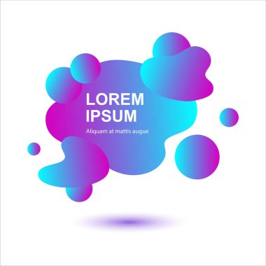 Akan sıvı şekiller ile degrade soyut arka plan. Metin için yerleştirin. Flyer, logo, davetiye, Web, sunum, afiş, poster için grafik elemanı. Beyaz arka planda vektör Illustration.