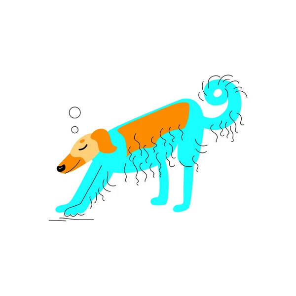 Vector Illustratie Van Greyhound Hond Hand Getekende Schets Stijl Plat — Stockvector