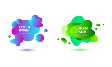 Gradyan soyut arka plan akan sıvı şekiller ile ayarlayın. Metin için yerleştirin. Flyer, logo, davetiye, Web, sunum, afiş, poster için grafik elemanları. Beyaz arka planda vektör Illustration.