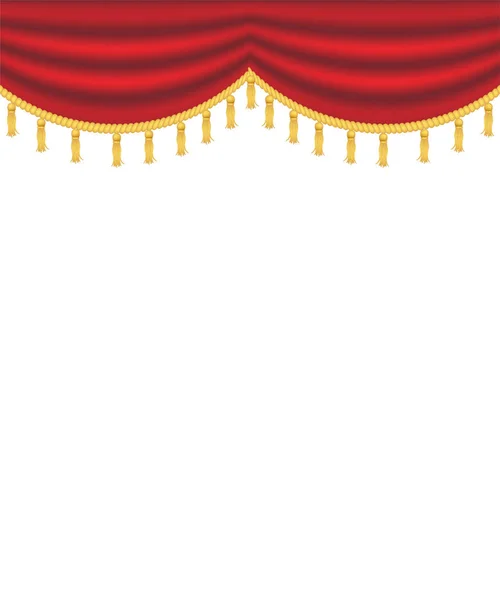 红色窗帘 带窗帘 矢量插图隔离在白色背景上 文本的位置 设计元素 — 图库矢量图片