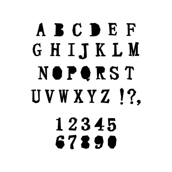 Handwritten Uppercase Alphabet Latin Alphabet Letters Vector Illustration White Background — Stock Vector