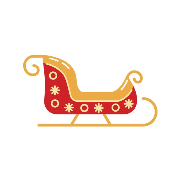 Icono Trineo Navidad Papá Noel Ilustración Vectorial Aislada Sobre Fondo — Vector de stock