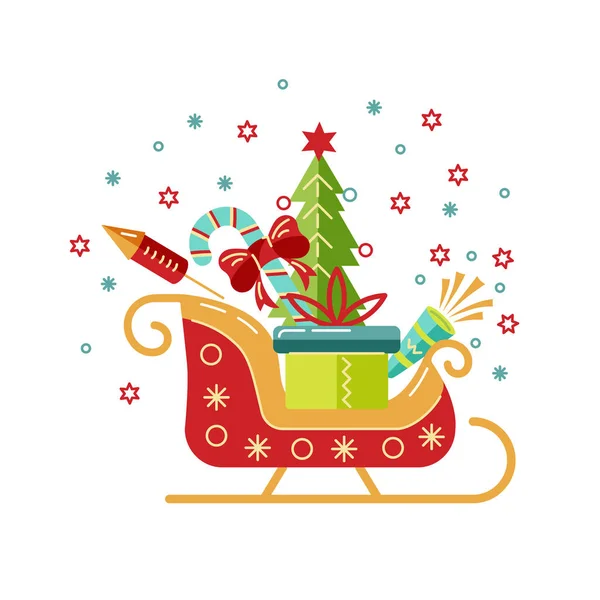 Frohe Weihnachten Und Ein Gutes Neues Jahr Kartenvektorillustration Design Element — Stockvektor