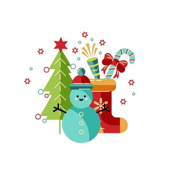 Frohe Weihnachten Und Ein Gutes Neues Jahr Kartenvektorillustration Design Element — Stockvektor