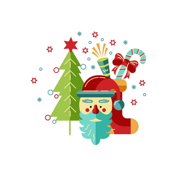 Frohe Weihnachten Und Ein Gutes Neues Jahr Kartenvektorillustration Design Element — Stockvektor