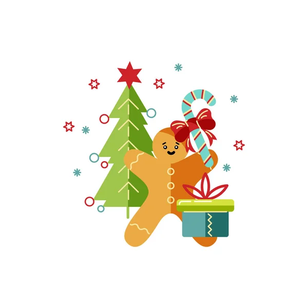 Frohe Weihnachten Und Ein Gutes Neues Jahr Kartenvektorillustration Design Element — Stockvektor