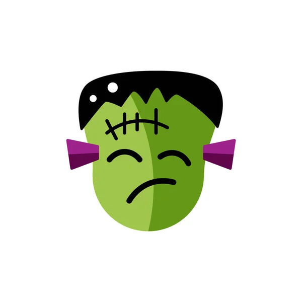 Frankenstein Slyšel Jako Logo Ikonu Vektorová Ilustrace Izolovaná Bílém Pozadí — Stockový vektor