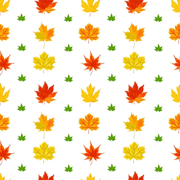 秋の葉とシームレスなパターン ベクターイラスト — ストックベクタ