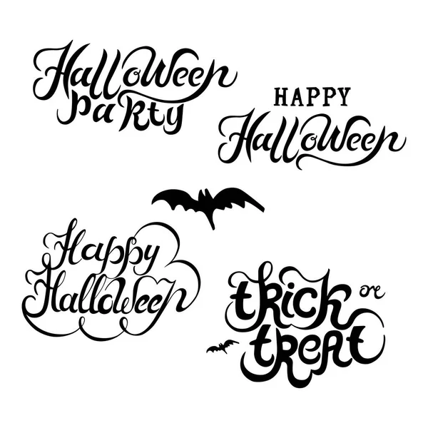 Letras Dibujadas Mano Feliz Halloween Truco Trato Ideal Para Fiesta — Archivo Imágenes Vectoriales
