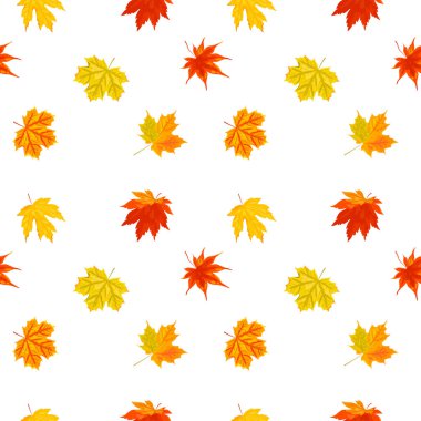 Sonbahar akçaağaç yapraklı kusursuz desen. Vektör illüstrasyonu.