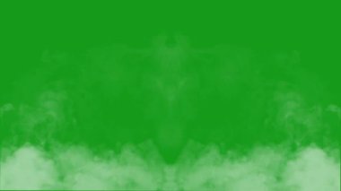 Yeşil ekran arka planına yayılan gerçekçi sis etkisi, kompozitasyon, kaplamalar ve özel görsel efektler için mükemmeldir..