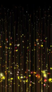 Dikey arkaplanda dikey ışık çizgileriyle birlikte parlayan yıldızların canlandırması.