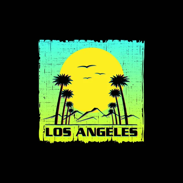 Shirt Design Los Angeles Vestuário Impressão Cartaz Surf Tema Grunge Vetores De Bancos De Imagens Sem Royalties