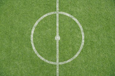 Futbol alanında Merkezi ve topu üstten görünüm geçmiş