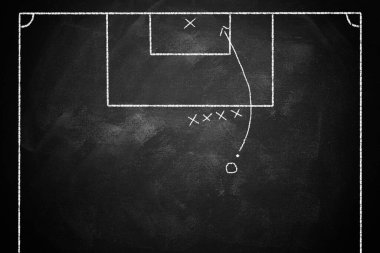 Futbol taktikleri. Taktik simgeler dizisi. Taktik iş konsepti simgeleri. Vektör İllüstrasyonu. Eps 10.