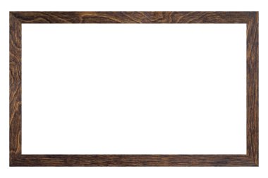 Beyaz arka planda paspası olan yatay, boş, eski altın çerçeveli bir çerçeve.
