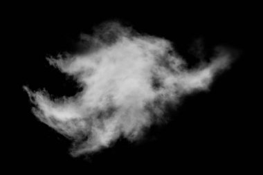 sis, beyaz bulutlar ya da sis siyah arkaplanda izole edilmiş tasarımlar için