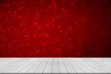 Ahşap masa ve kırmızı duvar arkaplanı, ahşap raf, gıda ve mutfak ürünleri için tezgah kurgu zemin zemin, masa üstü, masa yüzeyi afişi, maket, sunum arka planı, duvar kağıdı