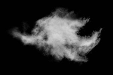 Siyah arkaplanda izole edilmiş beyaz bulutlar, siyah bulutlar.