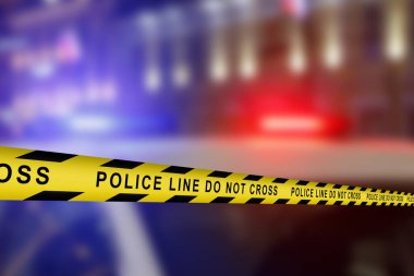 Gece Suç Mahalli: Olay Yeri İnceleme Ekibi Cinayet Üzerinde Çalışıyor. Kadın polis memuru, kurbanın cesedine dair dedektifi bilgilendirdi. Adli tıp ve sağlık görevlileri çalışıyor. Sinematik Çekim