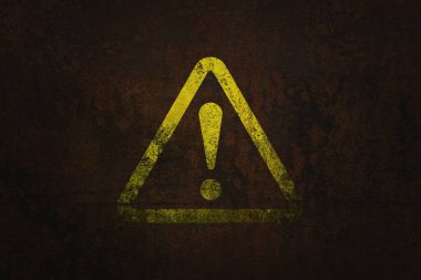 Soyut grunge arkaplan tasarımı, uyarı sistemi afişi sarı siyah uyarı çizgisi veya uyarı çizgisi, zincirler ve uyarı işareti resimlemesi