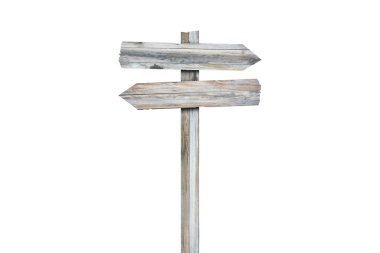 izole eski ahşap sol ok yol işareti