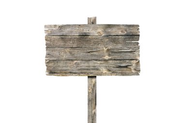 Beyaz arka planda kırsal ahşap bir tahta