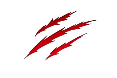 Pençe çizikleri - vektör izole. Pençeler hayvan pençesi izleri kedi ya da kaplan ayı ya da aslanın tırnak tırnak izleri. Korku, cadılar bayramı canavarı. Vektör