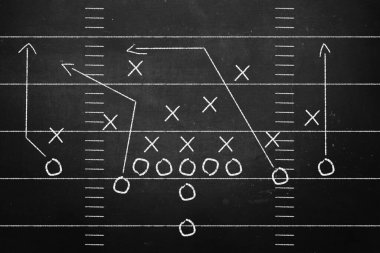 Tahta zemindeki futbol oyununun şeması. Şampiyonluk konsepti.
