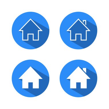 Uzun gölgeli ev simgesi. Ev, ana sayfa sembolü