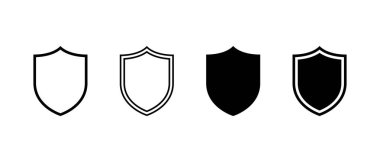 Güvenlik kalkanı simgesi ayarlandı. Mahremiyet, koruma ve savunma sembolü