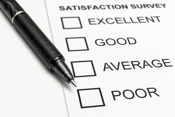 close up of a satisfaction survey